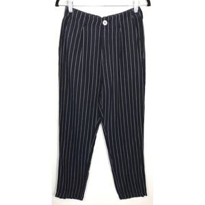 Alex Mill Womens Pleated Boy Pants Blue Tan Stripe 100% Linen Lightweight Airy